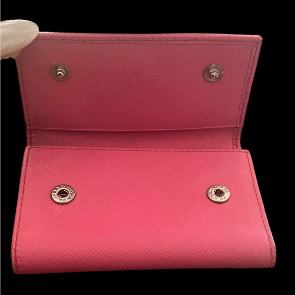 PRADA Pink Saffiano Leather Key Case - Picture 7 of 11